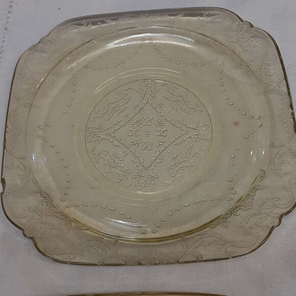 1930’s Depression Federal Glass Plate Madrid Pattern 6” Lot Of 6 - Picture 2 of 8